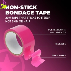 Ouch! Non-Stick BDSM Pink Tape- Nieklejąca taśma wielokrotnego użytku 20m