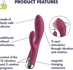 Satisfyer Spinning Rabbit 1 Rotating Shaft Red
