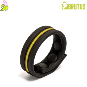 BRUTUS Neoprene Cockstrap Yellow | Neoprenowy, zapinany cockring- żółty