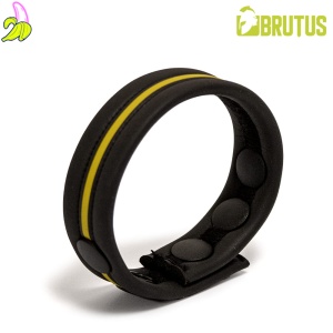 BRUTUS Neoprene Cockstrap Yellow | Neoprenowy, zapinany cockring- żółty