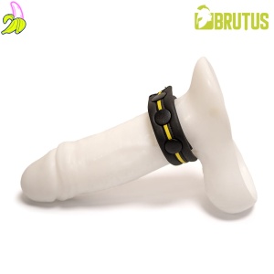 BRUTUS Neoprene Cockstrap Yellow | Neoprenowy, zapinany cockring- żółty