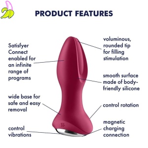 Satisfyer Rotator Plug 2+ Korek analny z rotacją i wibracjami oraz aplikacją