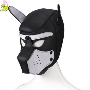Kinky Puppy Neoprene Puppy Hood maska psa szara