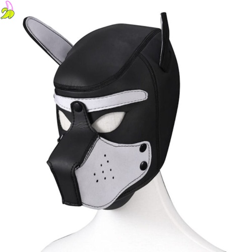 Kinky Puppy Neoprene Puppy Hood maska psa szara