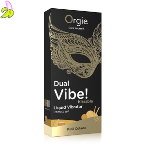 DUAL VIBE! PINA COLADA KISSABLE LIQUID VIBRATOR - 15 ML
