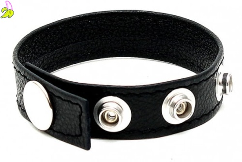Rimba Cock Strap decorated with studs - skórzany cockring z ćwiekami i 3 napami