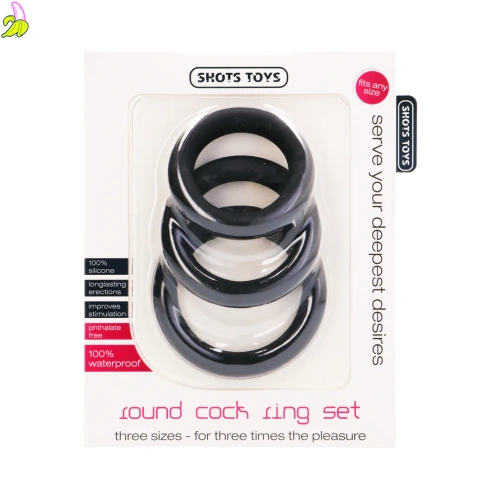 SHOTStoys Round Cockring Set- zestaw 3 pierścieni erekcyjnych 31/36/41mm