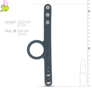 Cock & Ball Strap L - Silikonowa opaska na penisa z pierścieniem na jądra 35-60mm