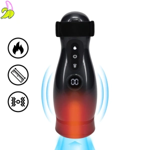 Virtuo - Suction and Vibration Masturbator/pompka do penisa z wibracją- czarna