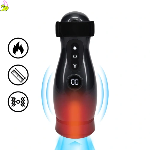 Virtuo - Suction and Vibration Masturbator/pompka do penisa z wibracją- czarna