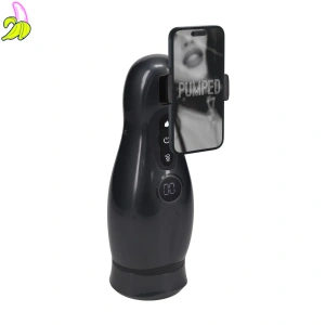 Virtuo - Suction and Vibration Masturbator/pompka do penisa z wibracją- czarna