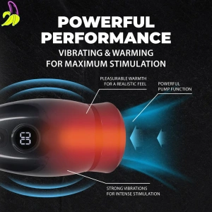 Virtuo - Suction and Vibration Masturbator/pompka do penisa z wibracją- czarna