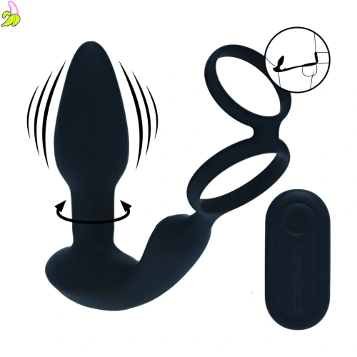 Level2 Masażer prostaty i krocza z pierścieniem erekcyjnym 10*4,7cm
