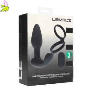 Level2 Masażer prostaty i krocza z pierścieniem erekcyjnym 10*4,7cm