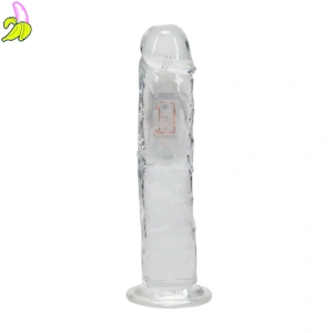 RealRock Bezbarwne dildo z wibracjami i podświetleniem LED sterowane pilotem 20cm