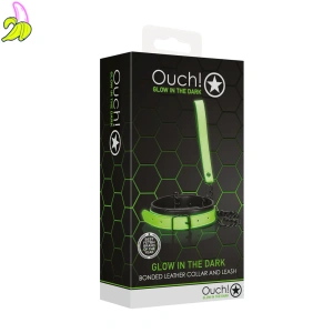 Ouch! Collar and Lash- smycz z obrożą świecące w ciemności