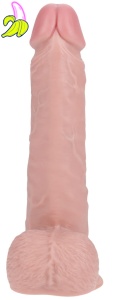 RealRock Thrusting Dildo Straight Cock with Balls- Realistyczny Wibrator z ruchem posuwistym / 20,5 cm- jasny