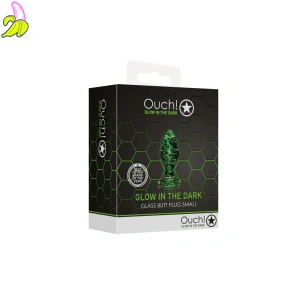 Ouch! Szklany korek analny Świecący w ciemności Small 2,5*6cm