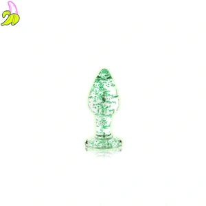 Ouch! Szklany korek analny Świecący w ciemności Small 2,5*6cm