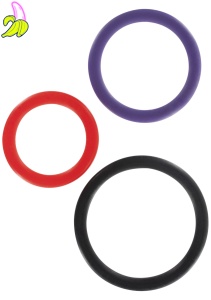 SCALA Triple Rings Multicolor- Zestaw 3 silikonowych pierścieni erekcyjnych
