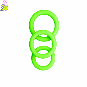 Ouch! Cockring Set- Zestaw 3 elastycznych pierścieni świecących w ciemności