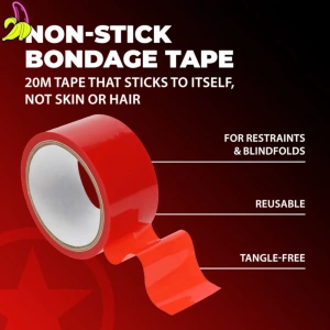 Ouch! Non-Stick BDSM Red Tape- Nieklejąca taśma wielokrotnego użytku 20m