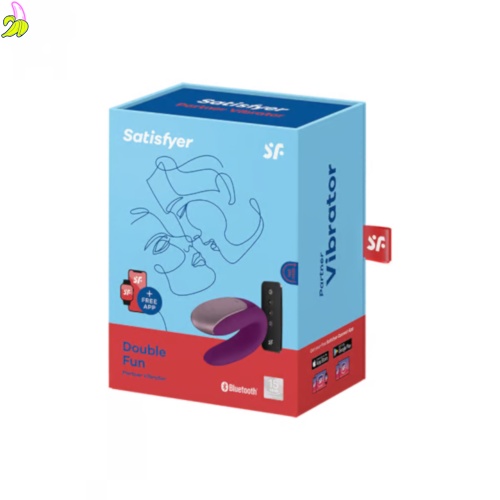 Satisfyer Podwójny stymulator Double Fun w kolorze fioletowym Connect App