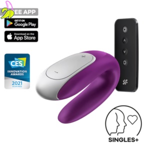 Satisfyer Podwójny stymulator Double Fun w kolorze fioletowym Connect App