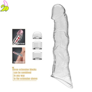Pretty Love Extension–transparentna nakładka na penisa z regulowaną długością 28 cm