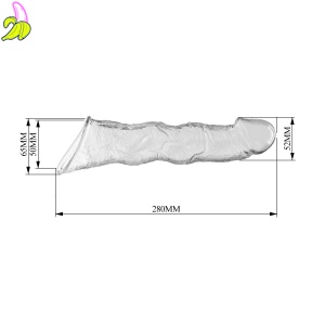 Pretty Love Extension–transparentna nakładka na penisa z regulowaną długością 28 cm