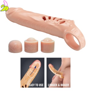 PRETTY LOVE Penis Sleeve – ultra realistyczna nakładka na penisa z 3 wymiennymi przedłużkami