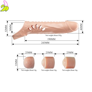PRETTY LOVE Penis Sleeve – ultra realistyczna nakładka na penisa z 3 wymiennymi przedłużkami