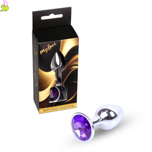 MyLove Toys - Jewellery Silver PLUG- Purple 2,7cm
