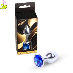 MyLove Toys - Jewellery Silver PLUG- Dark Blue 2,7cm