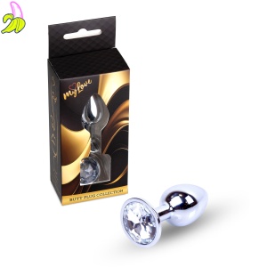 MyLove Toys - Jewellery Silver PLUG- Clear 2,7cm