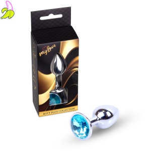 MyLove Toys - Jewellery Silver PLUG- Light Blue 2,7cm