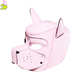 Kinky Puppy Hood neoprenowa różowa maska psa