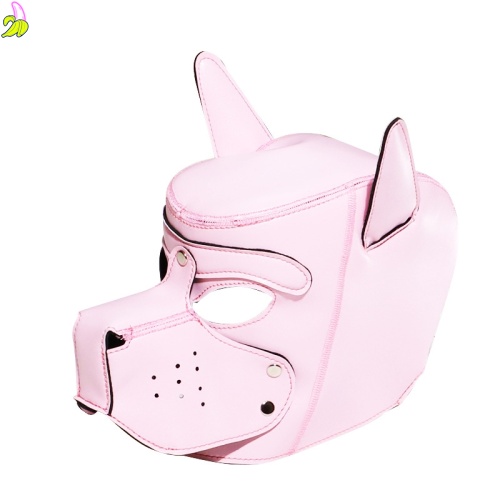 Kinky Puppy Hood neoprenowa różowa maska psa