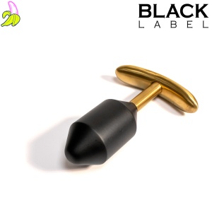 Metal Diamond Plug (S) – ciężki metalowy korek analny złoto czarny 115 g