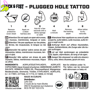 Fck&Fst Plugged Hole - Tymczasowy Tatuaż Fetish BDSM 9 × 6 cm