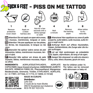 Fck&Fst Piss on Me - Tatuaż Tymczasowy Fetish Uro 8,5 × 7 cm
