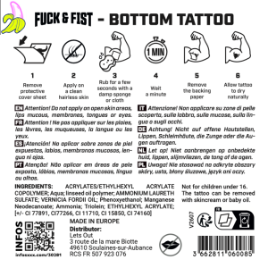 Fck & Fst Bottom – Tatuaż Tymczasowy Bottom 9 × 8,5 cm
