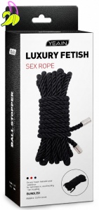 BDSMaster Czarna Lina Bondage BDSM 10 m, 8 mm