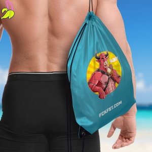Fuck & Fist Ice Cream Backpack – Turkusowy Plecak Worek Fetish 42,5 × 32,5 cm